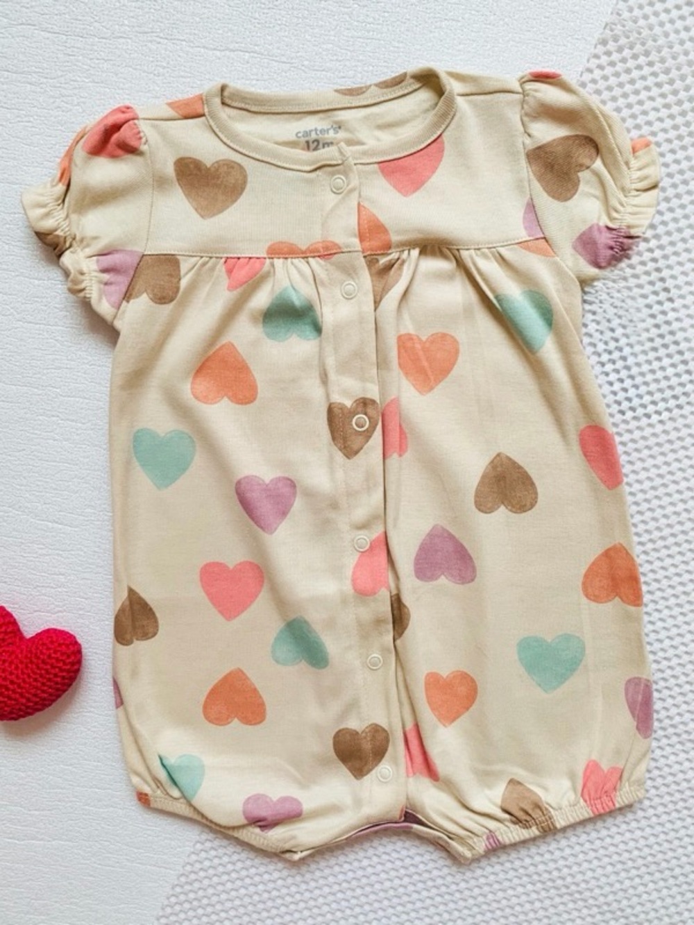 Carter's - Cream Romper with Hearts